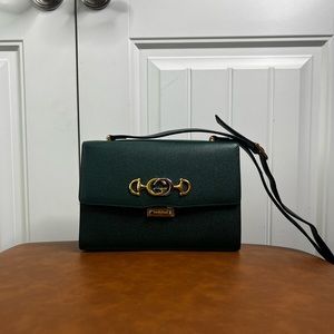 GUCCI Zumi Flap Shoulder Bag Leather Small
